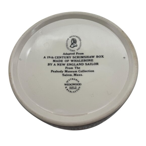Wedgwood Collectors Society Scrimshaw Trinket Box Peabody Museum Sailor Ship - Picture 6 of 10